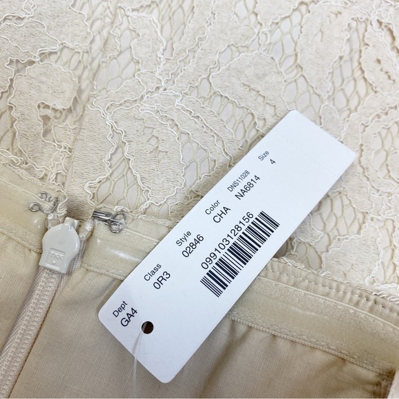 J Crew Cathleen Sheath Dress in Leavers Lace 4 S Small Strapless Ivory Cream NWT - Picture 7 of 9